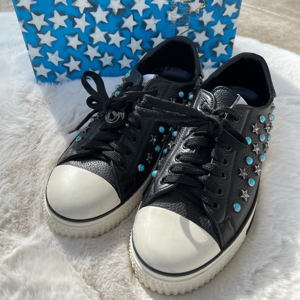 Women's Valentino Rockstud Turquoise Sneakers